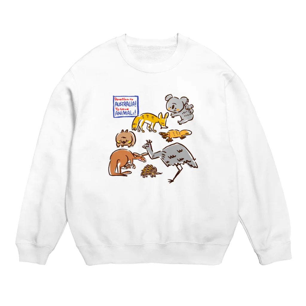 サタケ商店🐅🍛のオーストラリアアニマル(500円募金) Crew Neck Sweatshirt