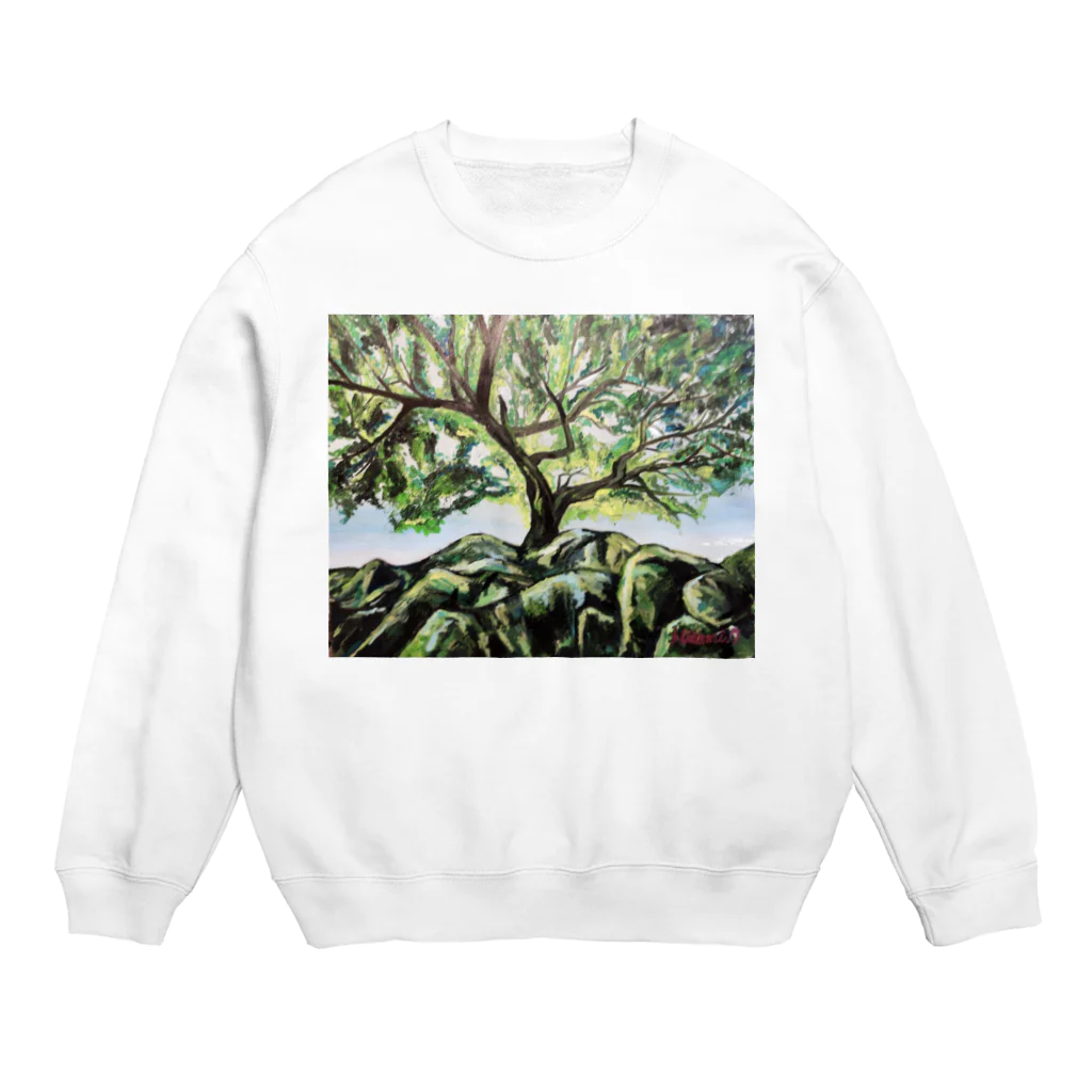 13's SHOPの油彩画『木漏れ日』 Crew Neck Sweatshirt