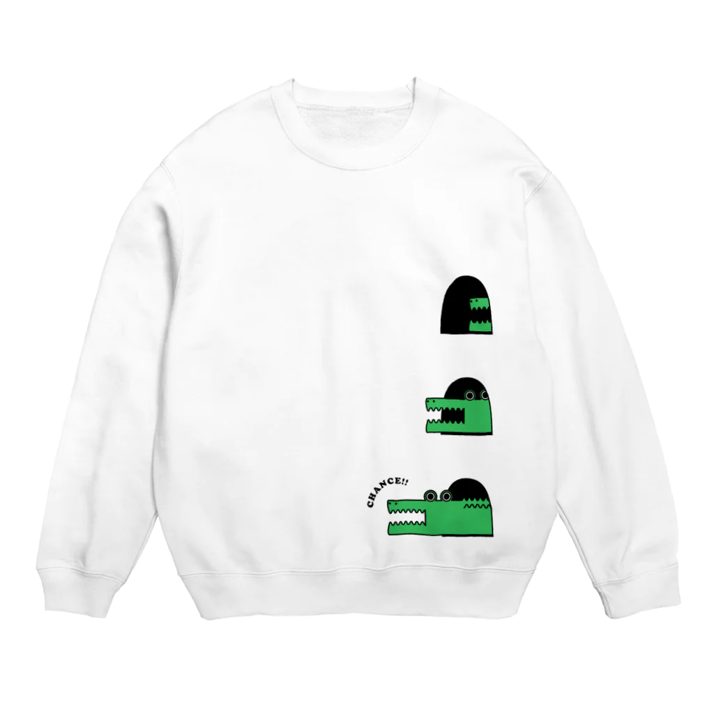 PokuStarのワニを叩くチャンス Crew Neck Sweatshirt