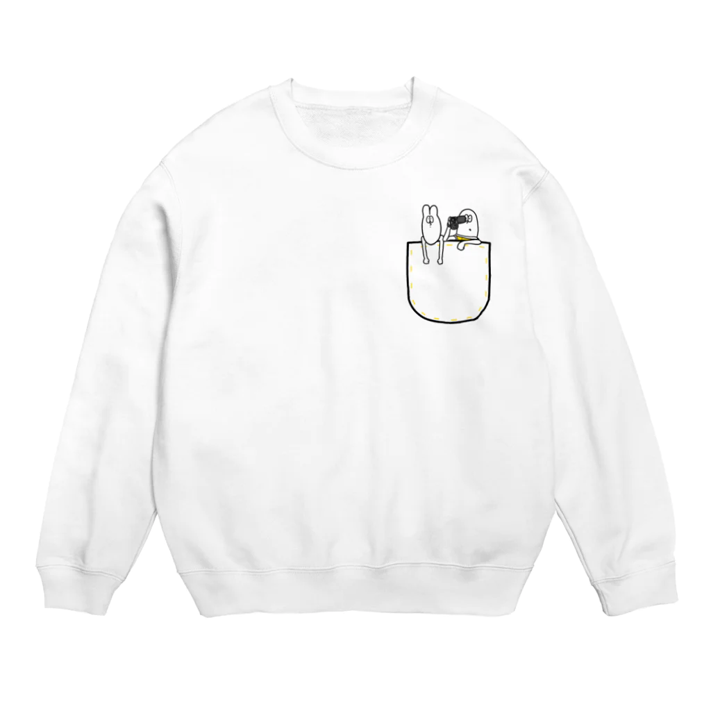 amzhrtのうさかめポケット Crew Neck Sweatshirt