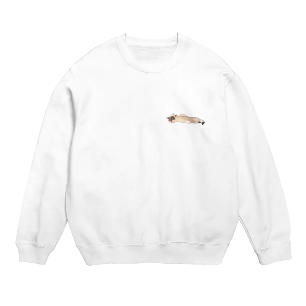 cat.kotetsuのあくびするこてつ Crew Neck Sweatshirt