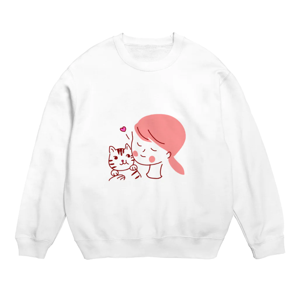 Sabbyのにゃんこ大好き Crew Neck Sweatshirt