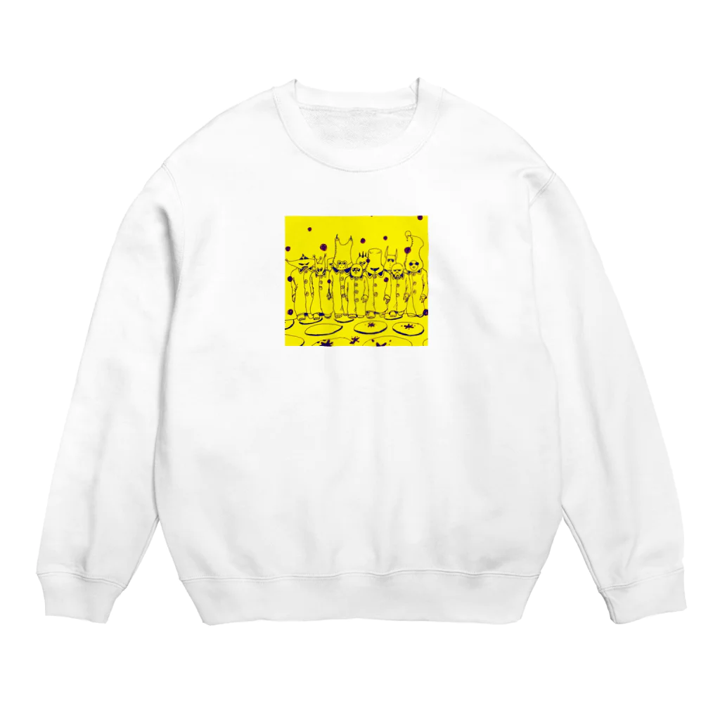 Ｘ-ジュゴンの集合絵(黄色の１) Crew Neck Sweatshirt