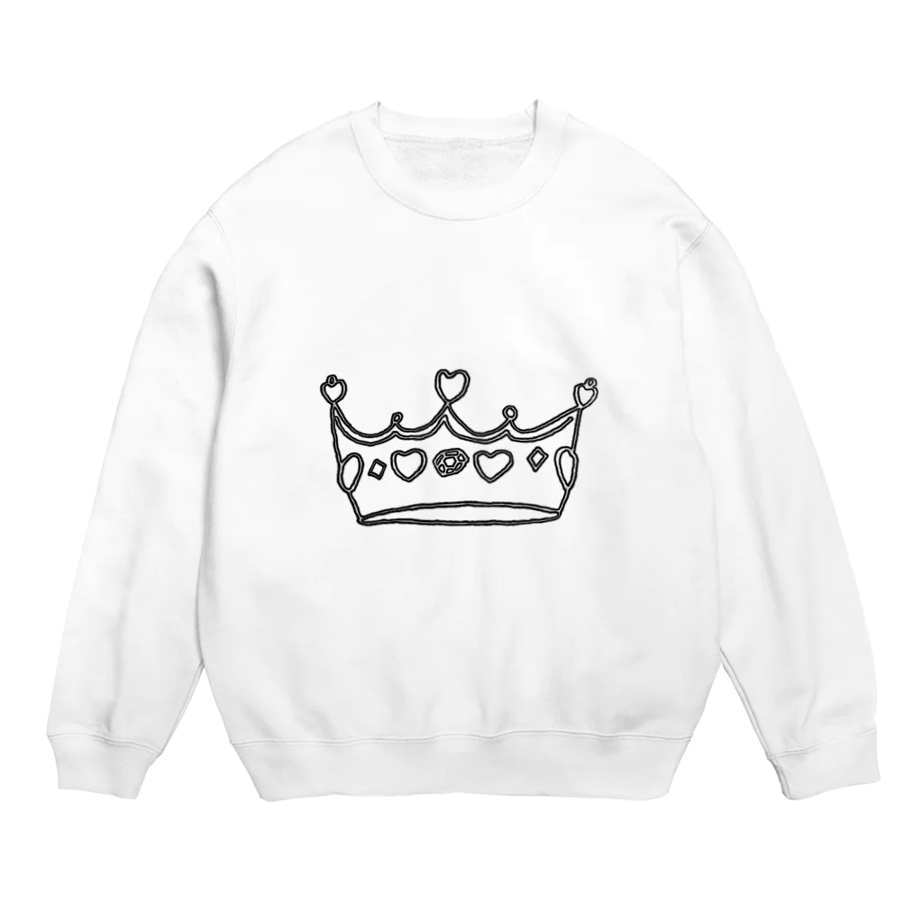 perapo❷@指描きグッズ販売の王冠👑立体的ver  Crew Neck Sweatshirt