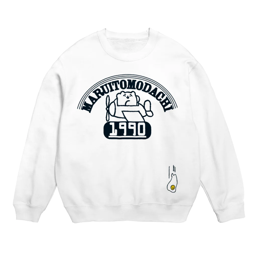 ささきさきじの空飛ぶまるいともだち（紺） Crew Neck Sweatshirt