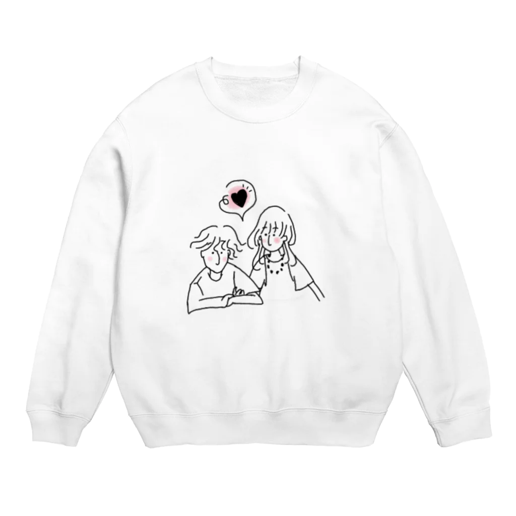 Thing.のカップル Love is hard! Crew Neck Sweatshirt