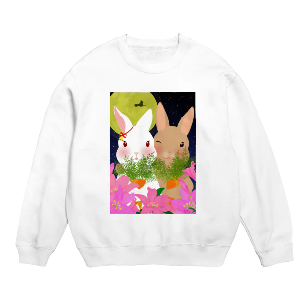 asahiyoruaの月見ちゃん仲良しグッズ Crew Neck Sweatshirt