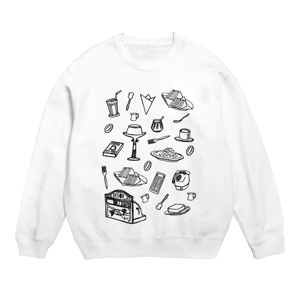 気ままに創作　よろず堂の純喫茶　モノクロ Crew Neck Sweatshirt