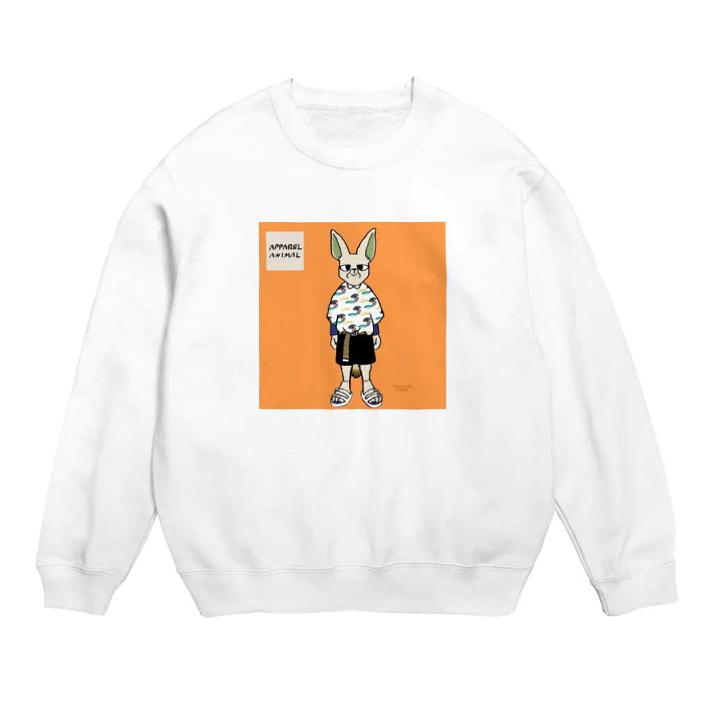 アパレルアニマルのフェネック×柄シャツ Crew Neck Sweatshirt