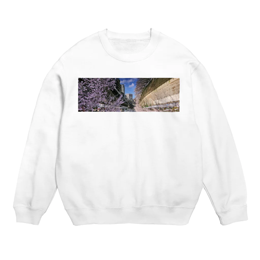 古春一生(Koharu Issey)の桜降る川空へ。 Crew Neck Sweatshirt