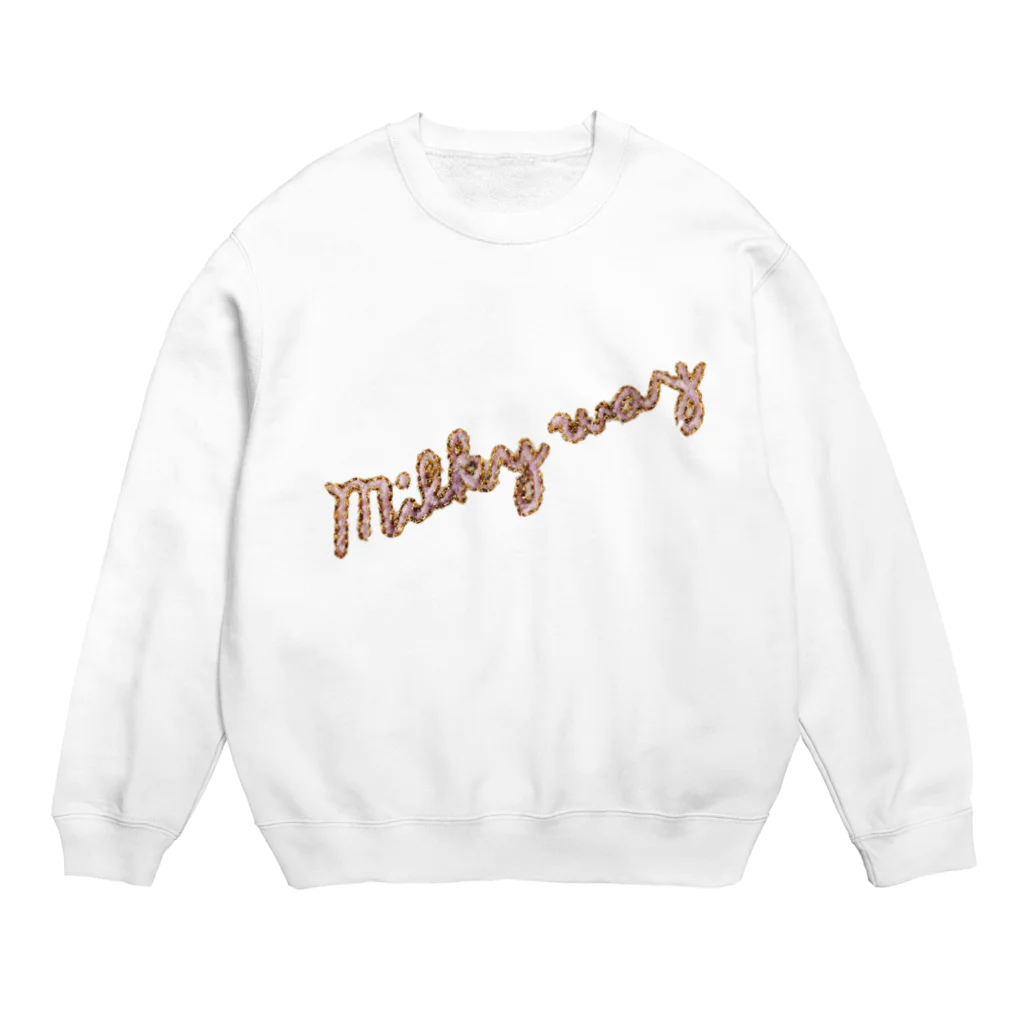 山田(偽名)のmilkyway刺繍風 Crew Neck Sweatshirt