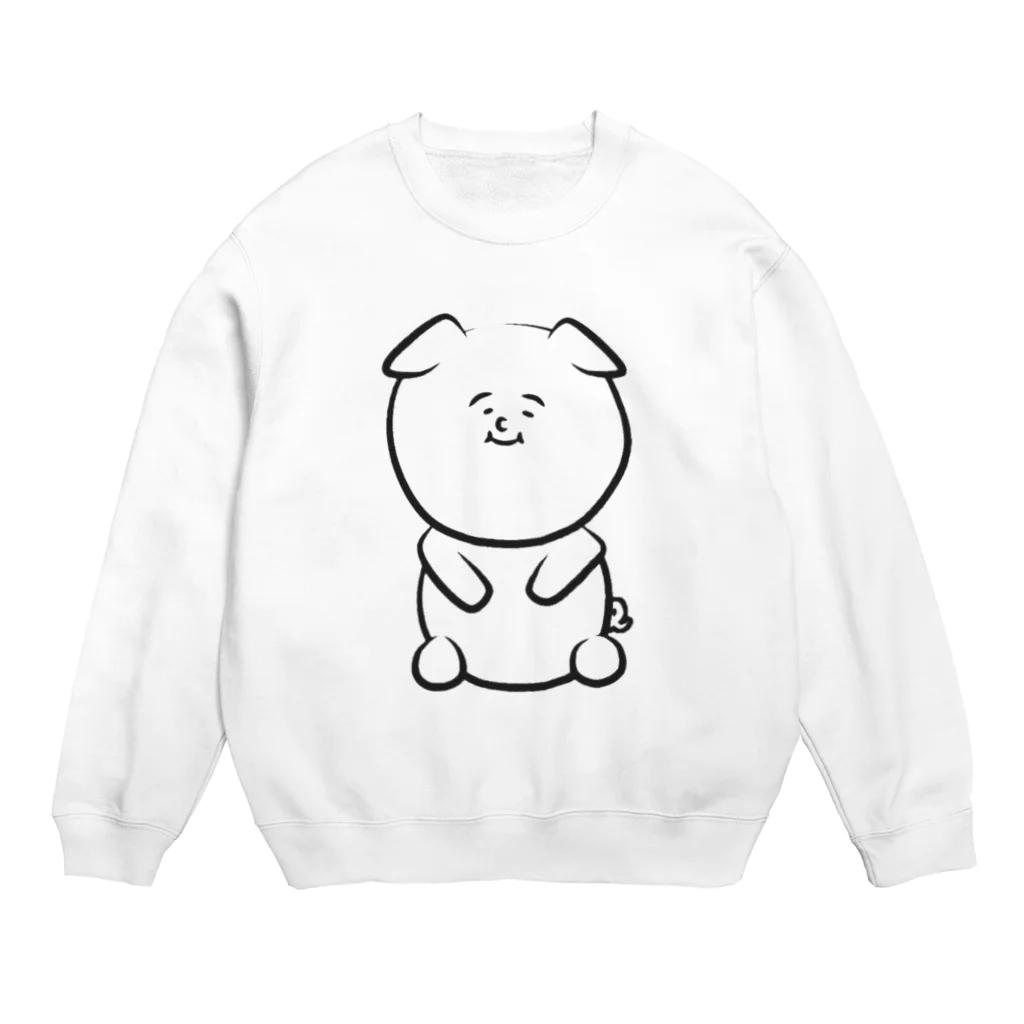 ゆるいおもち屋のゆるいぶたさん(モノクロ) Crew Neck Sweatshirt