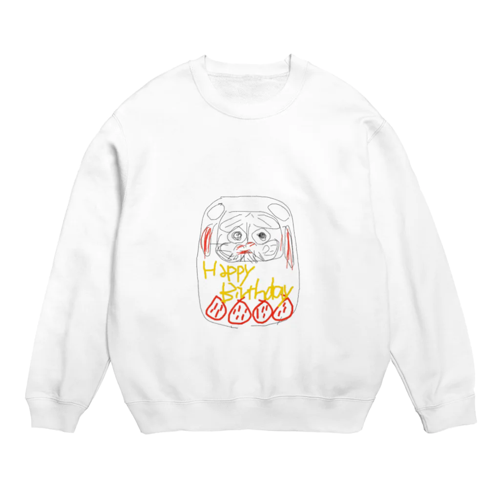 perapo❷@指描きグッズ販売のHappy Birthday だるまさん  Crew Neck Sweatshirt