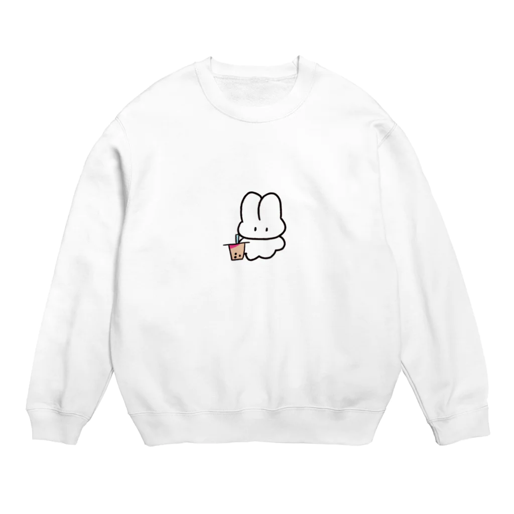 MAROIUSAGIのタピるうさぎ Crew Neck Sweatshirt