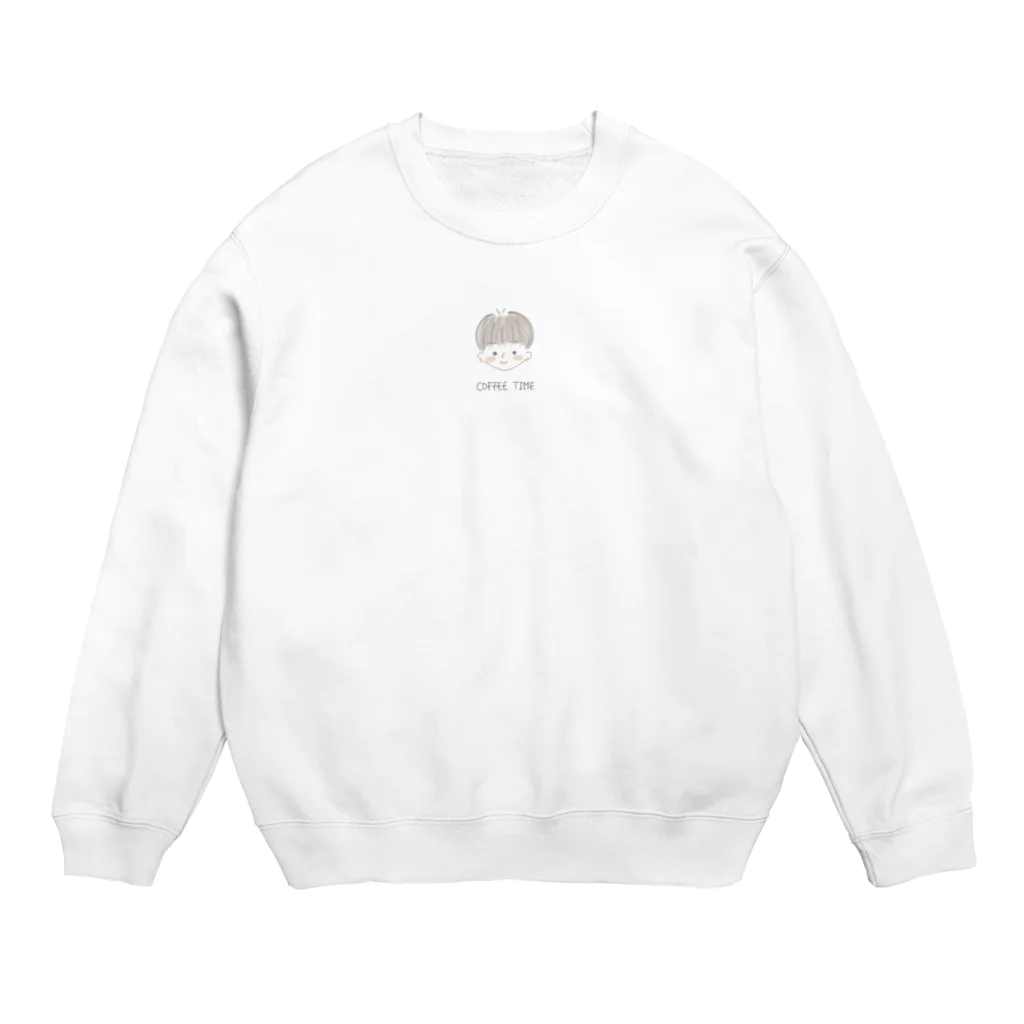 トーストのショートカットの女の子 Crew Neck Sweatshirt