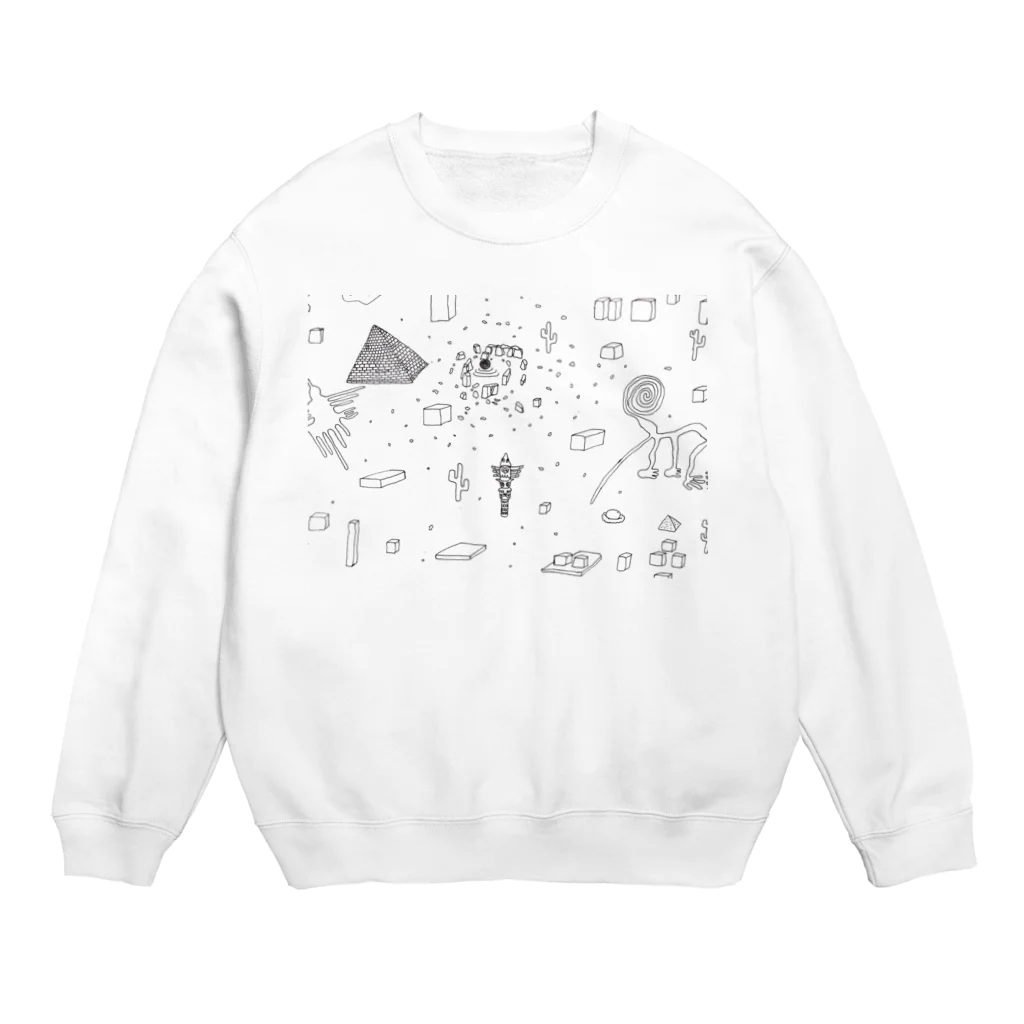 福人ずけの白黒砂漠 Crew Neck Sweatshirt