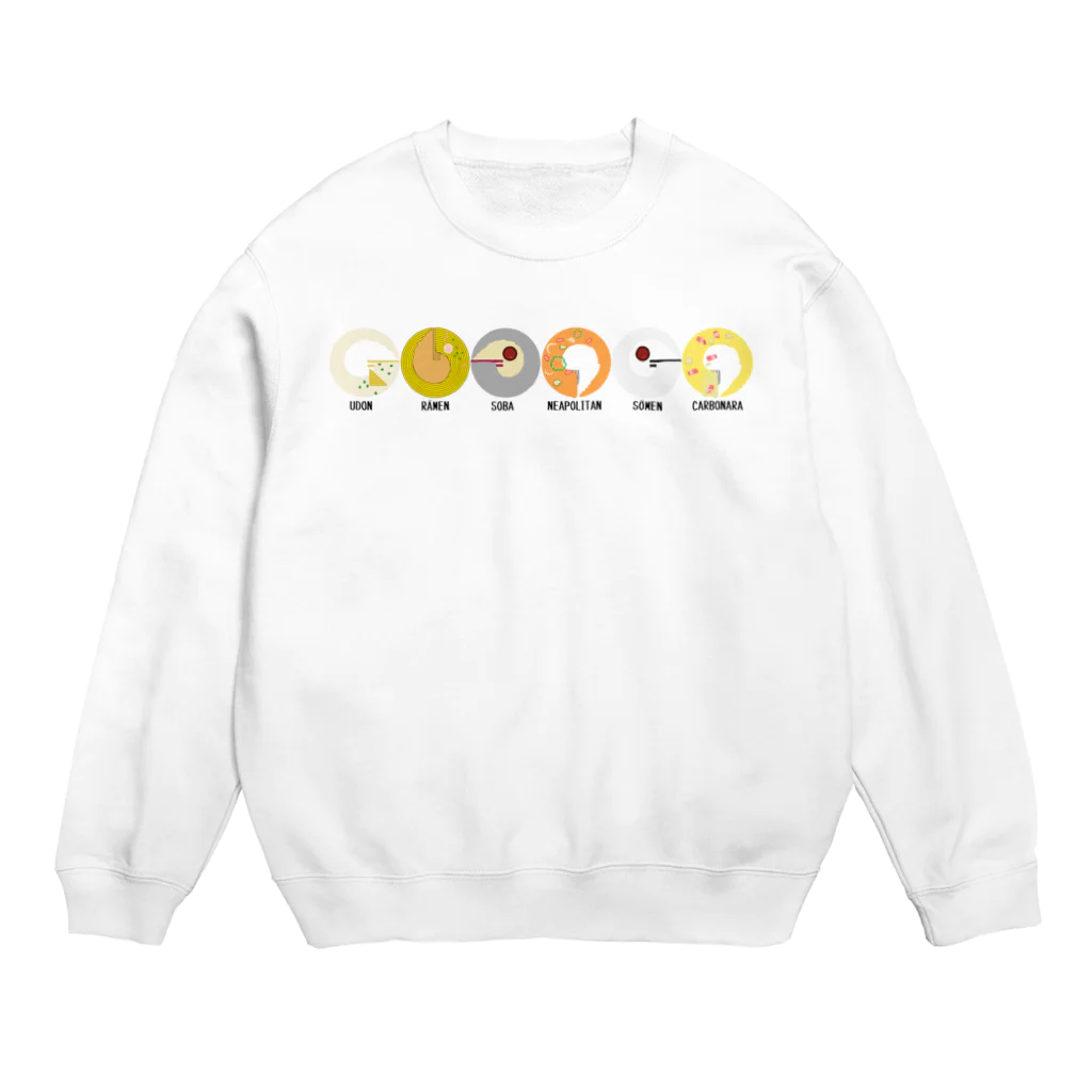 蛇口〆太のお店の無い家紋-麺類- Crew Neck Sweatshirt