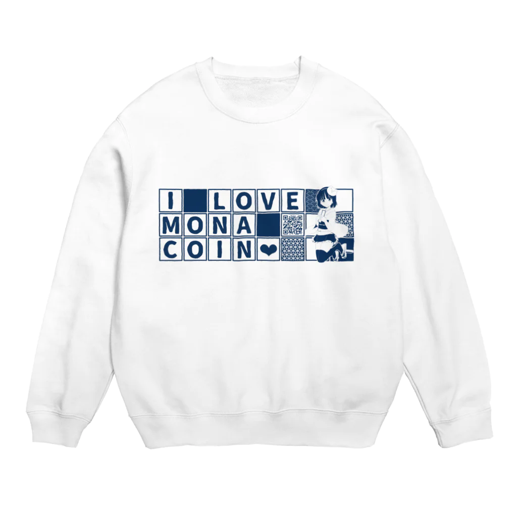 短歌＆仮想通貨モナコインマガジン「もな歌」のI Love Monacoin Crew Neck Sweatshirt