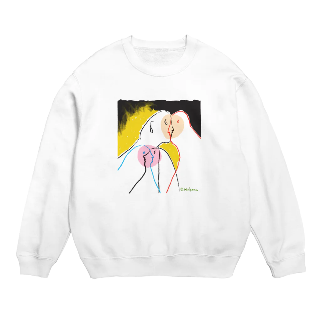  むきむき   地球生活のあいさつ Crew Neck Sweatshirt