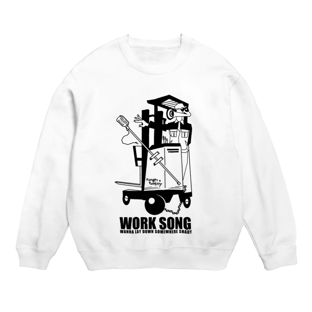 mosmos storeのWORK SONG -black- Crew Neck Sweatshirt