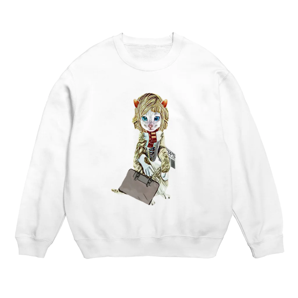 Rock catのCAT GIRL 通勤 Crew Neck Sweatshirt