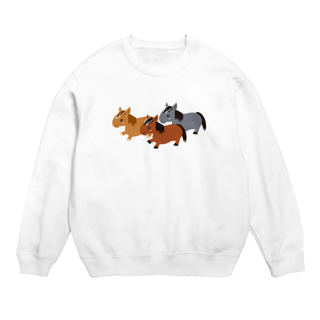 BUTY HORSEの3HORSES☆馬の群れ（3頭） Crew Neck Sweatshirt