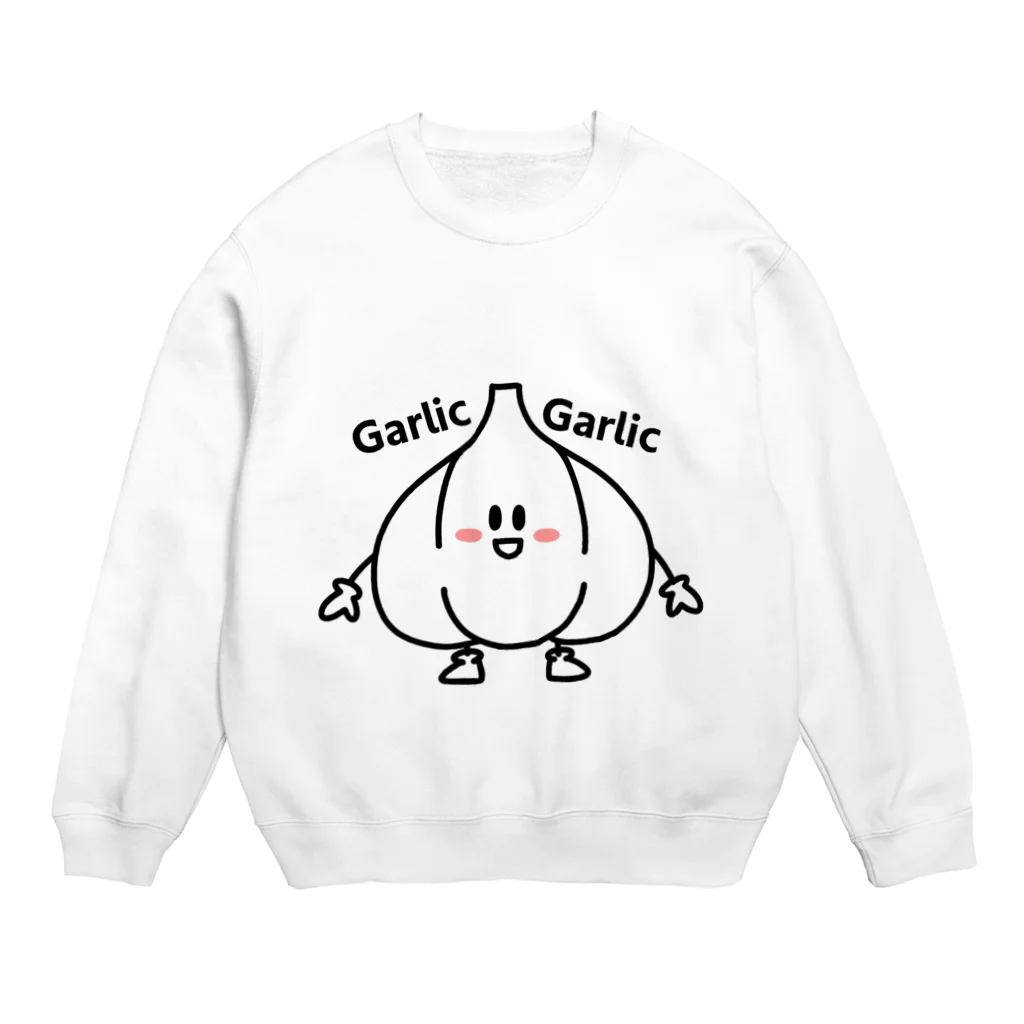 絵描き農家まえやま(まご)のニンニクくん線画 Crew Neck Sweatshirt