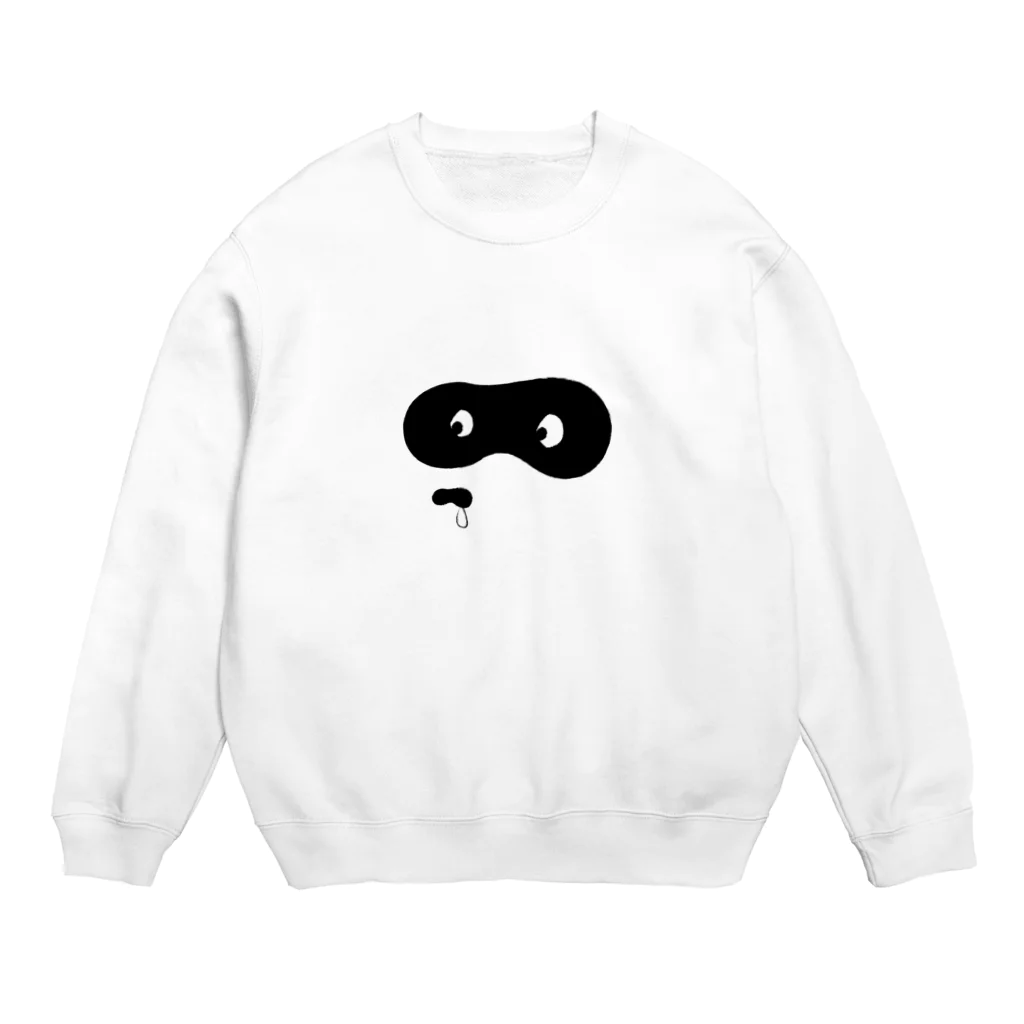 ぽんぽんぽんのぽんちゃんの鼻水（黒毛） Crew Neck Sweatshirt