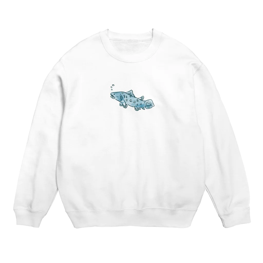 Planaria.Flashの【ゆるゆる深海魚】シーラカンス Crew Neck Sweatshirt