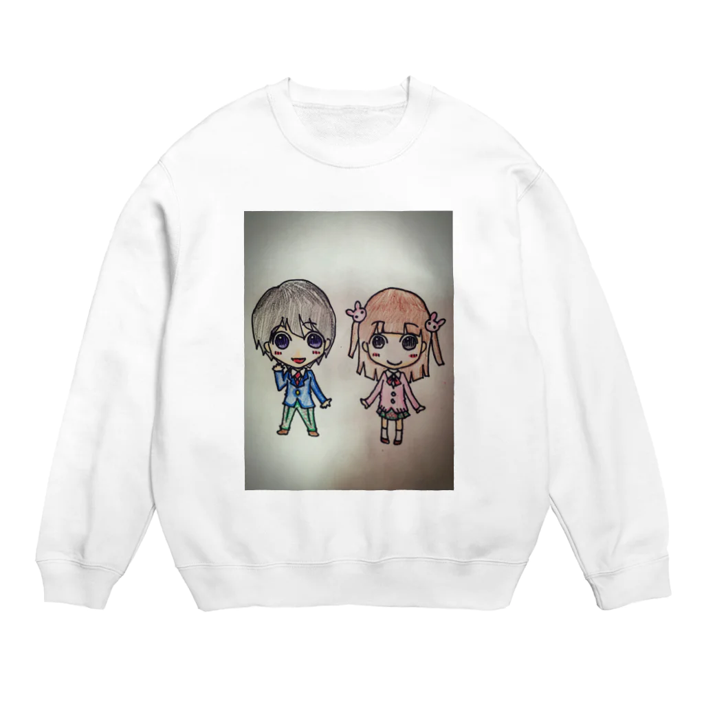 ちよこれいと✂︎LINEスタンプ販売中のカップル Crew Neck Sweatshirt