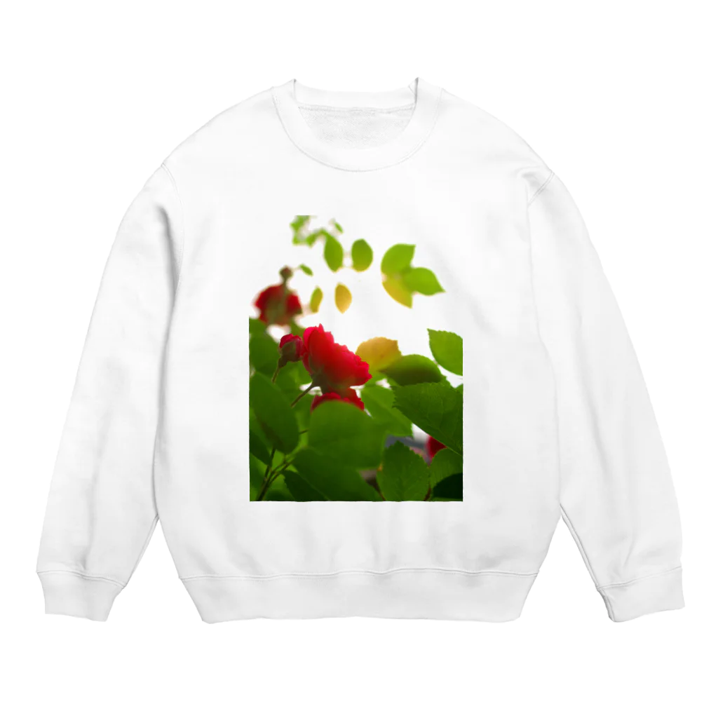 hiroki-naraのバラ　薔薇　rose DATA_P_117 Crew Neck Sweatshirt