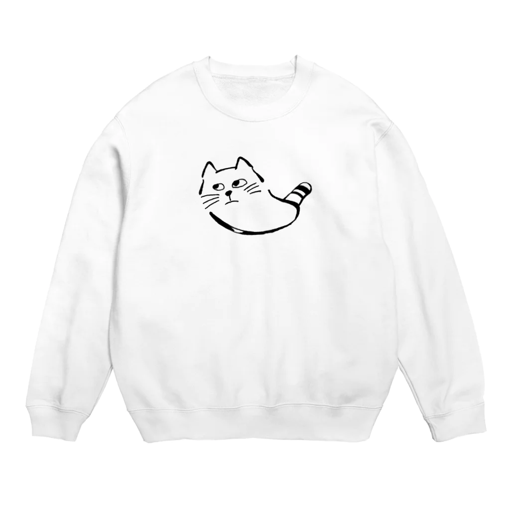 気ままに創作　よろず堂の飼い主よ、何か用か？　モノクロ黒 Crew Neck Sweatshirt