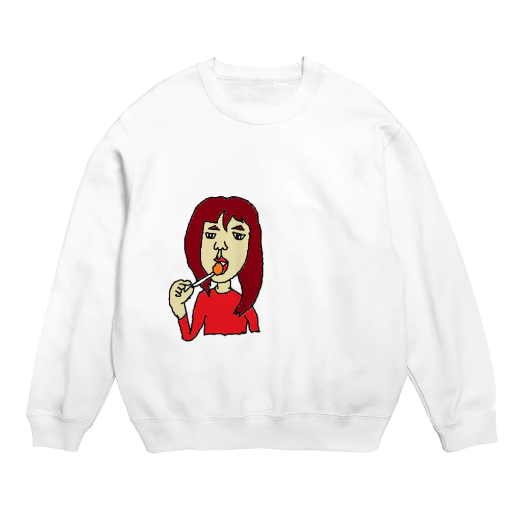 ディーセント・ワーク商店（人間らしい働き甲斐のある仕事）のアメなめる女子 Crew Neck Sweatshirt