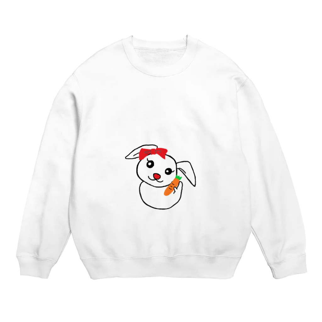 ちゃんななのショップのにんじんを持つうさぎちゃん Crew Neck Sweatshirt