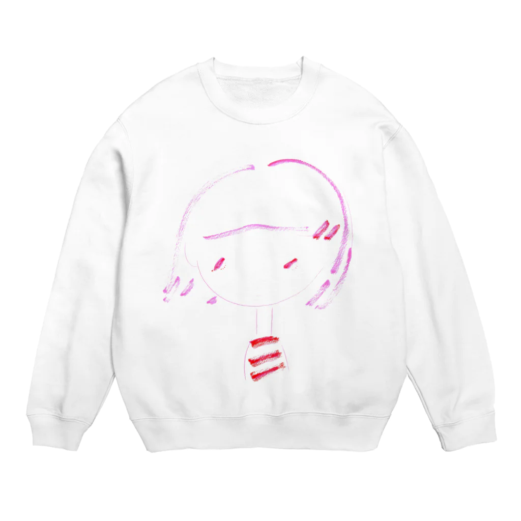 いりこのきりえのボーダーちゃん Crew Neck Sweatshirt