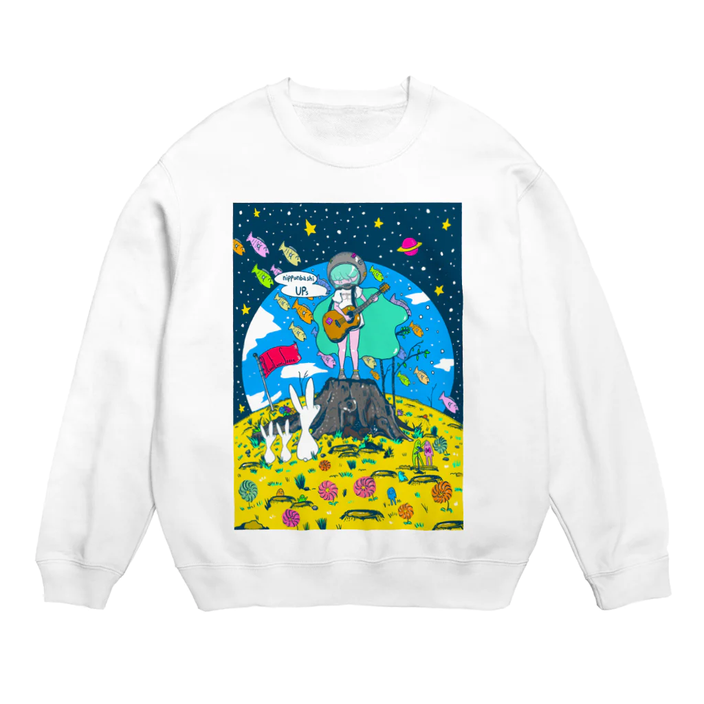 日本橋UPsの支援イラストフルカラーver. Crew Neck Sweatshirt