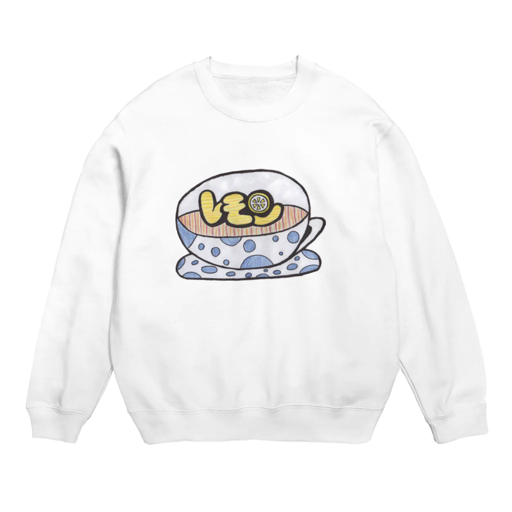 N子の絵日記の私はレモンティーが大好きです！ Crew Neck Sweatshirt