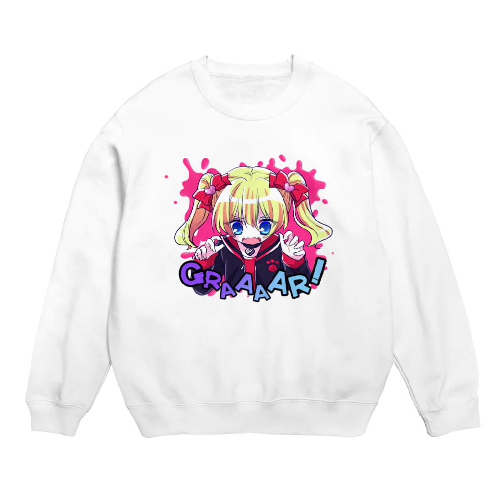 いちご爆弾のモウジュウ系女子（ぱんきっしゅ） Crew Neck Sweatshirt