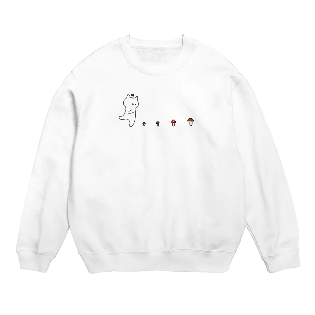 おにぎり先生のなめこがぽにょ～ん Crew Neck Sweatshirt