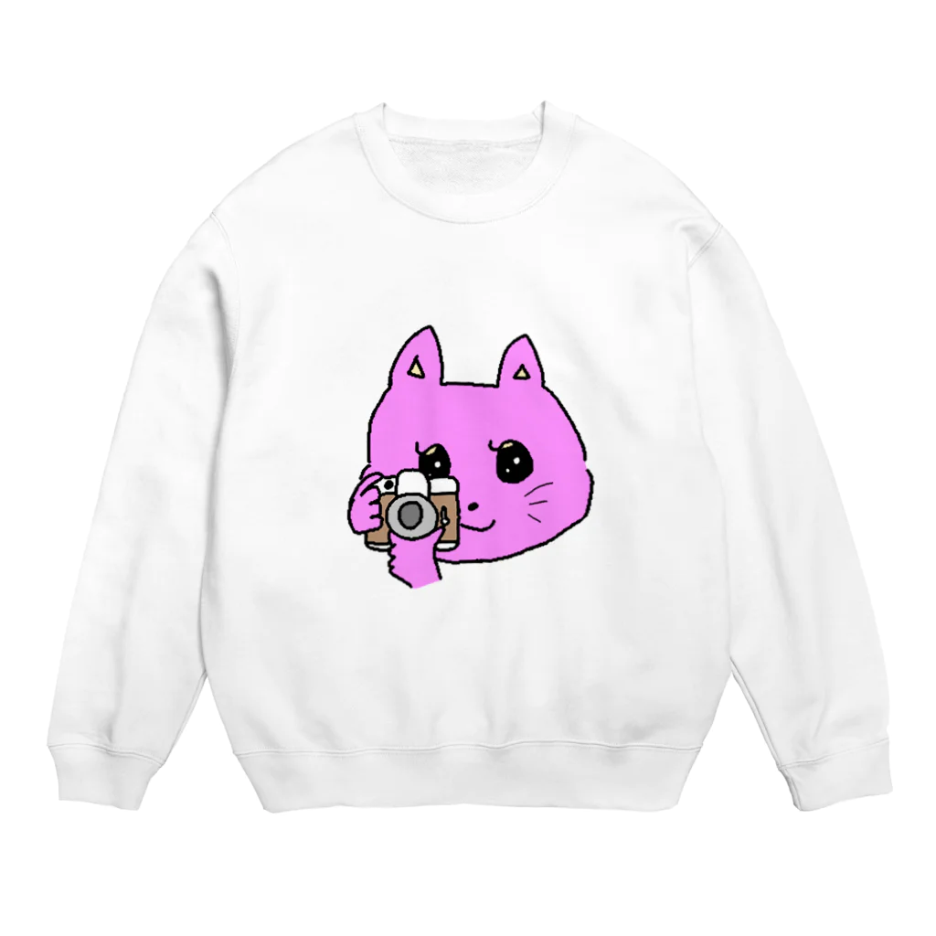 太白のねこカメラマン Crew Neck Sweatshirt