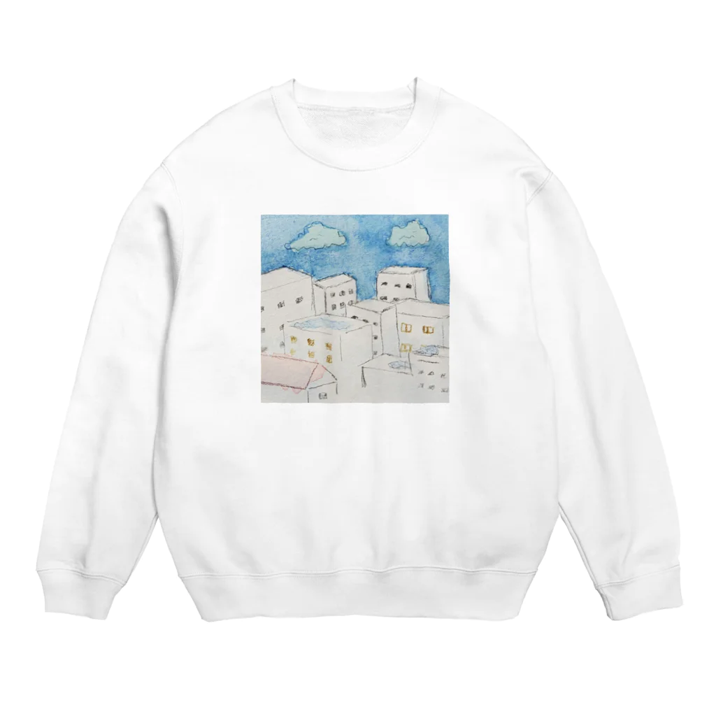 今日も一日ゆるリスト。(もね)の君だけの空の街 Crew Neck Sweatshirt