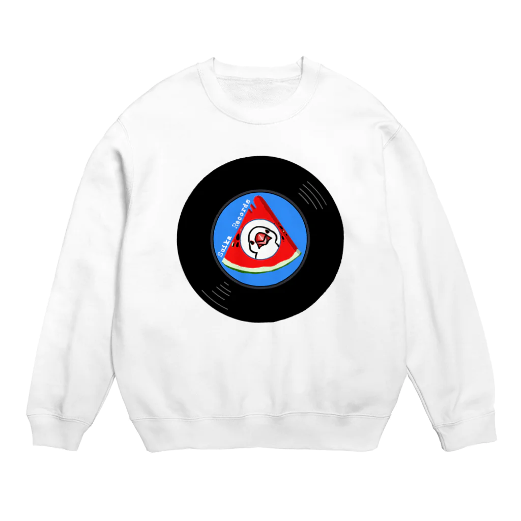 レコードの巣のすいかレコード白文鳥 Crew Neck Sweatshirt