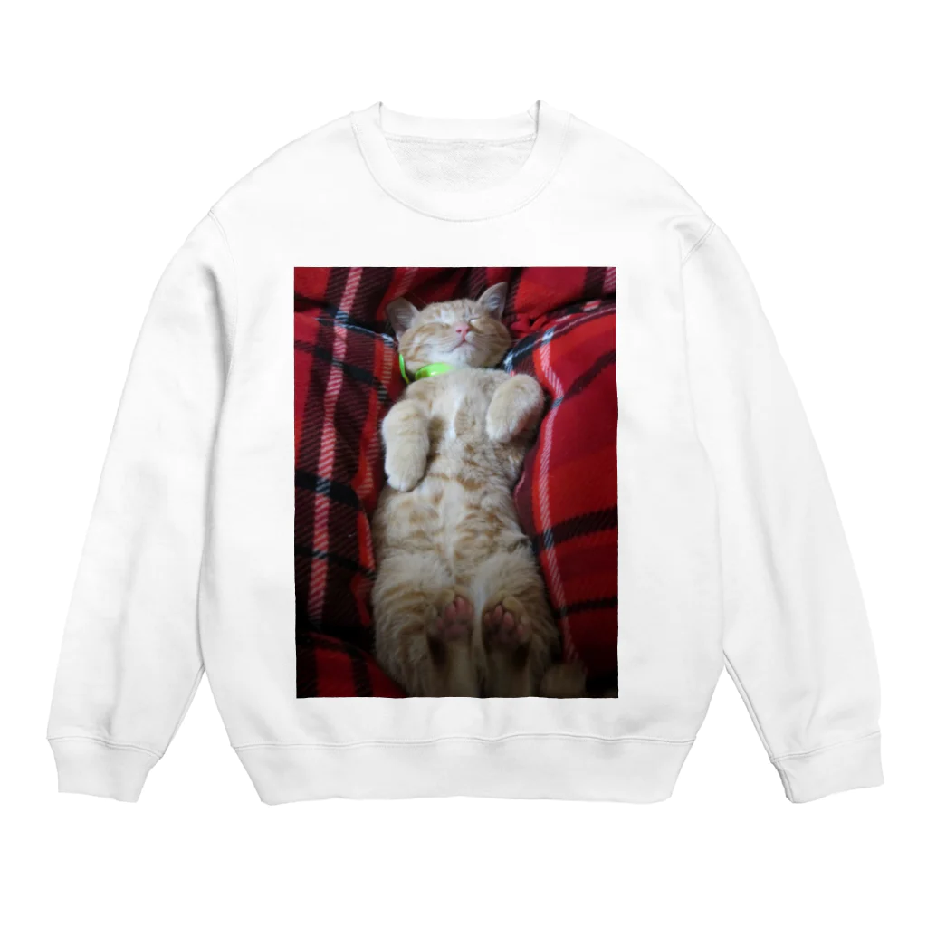 猫充商店の寝たら起きません　はく Crew Neck Sweatshirt