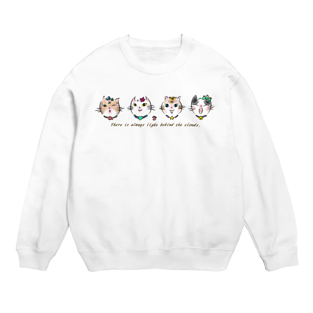 りんころRinのソーing部の保護猫　名言２　雲の向こうはいつも青空　 Crew Neck Sweatshirt