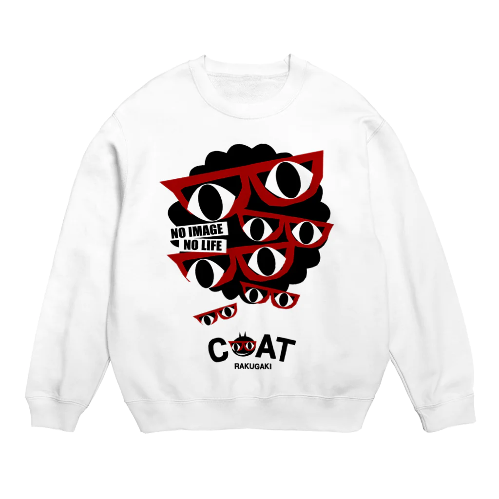 キャッティ（オフィシャル）ネコ好き集まれ!!の赤メガネがいっぱい Crew Neck Sweatshirt