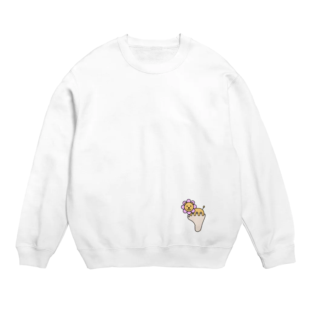 クアッカワラビーくんの日常＆あしゆびふれんず公式グッズのあしゆびらいおん(ピンク) Crew Neck Sweatshirt