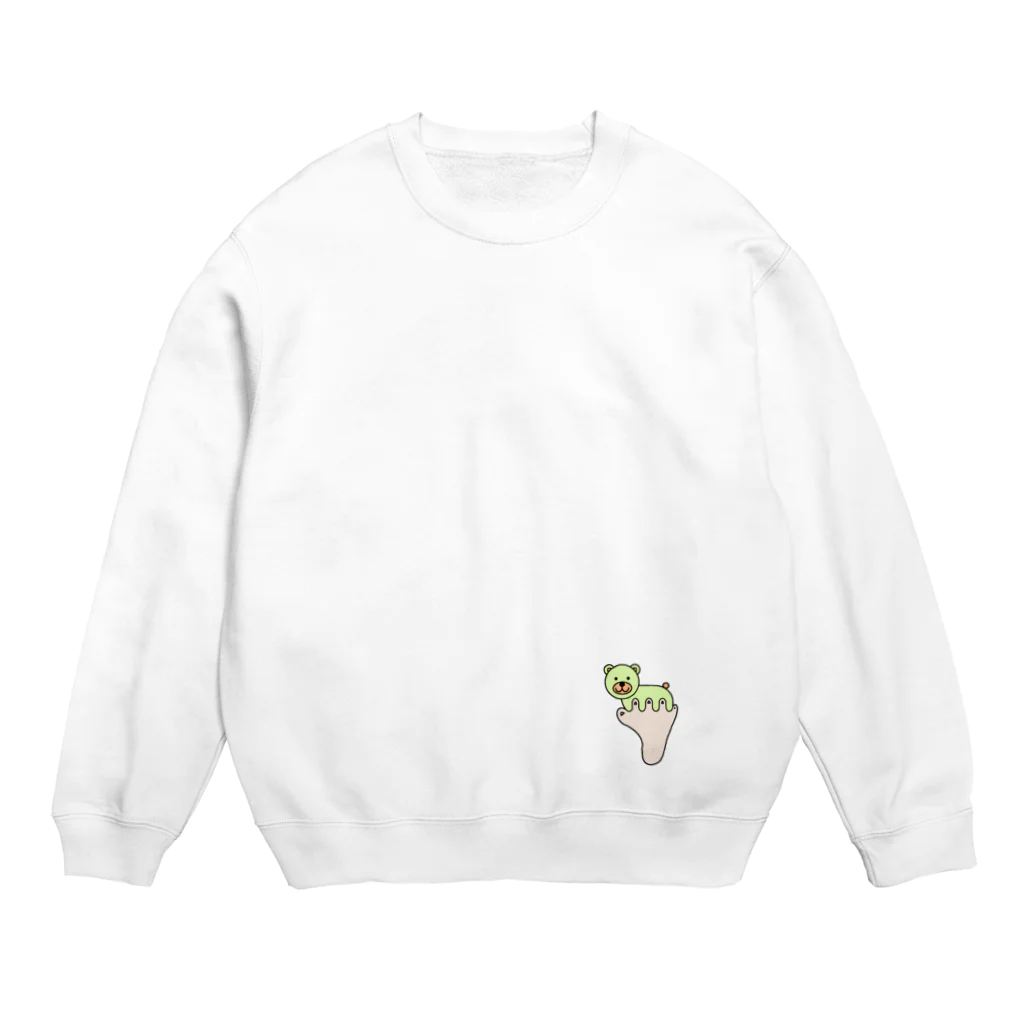 クアッカワラビーくんの日常＆あしゆびふれんず公式グッズのあしゆびくま Crew Neck Sweatshirt