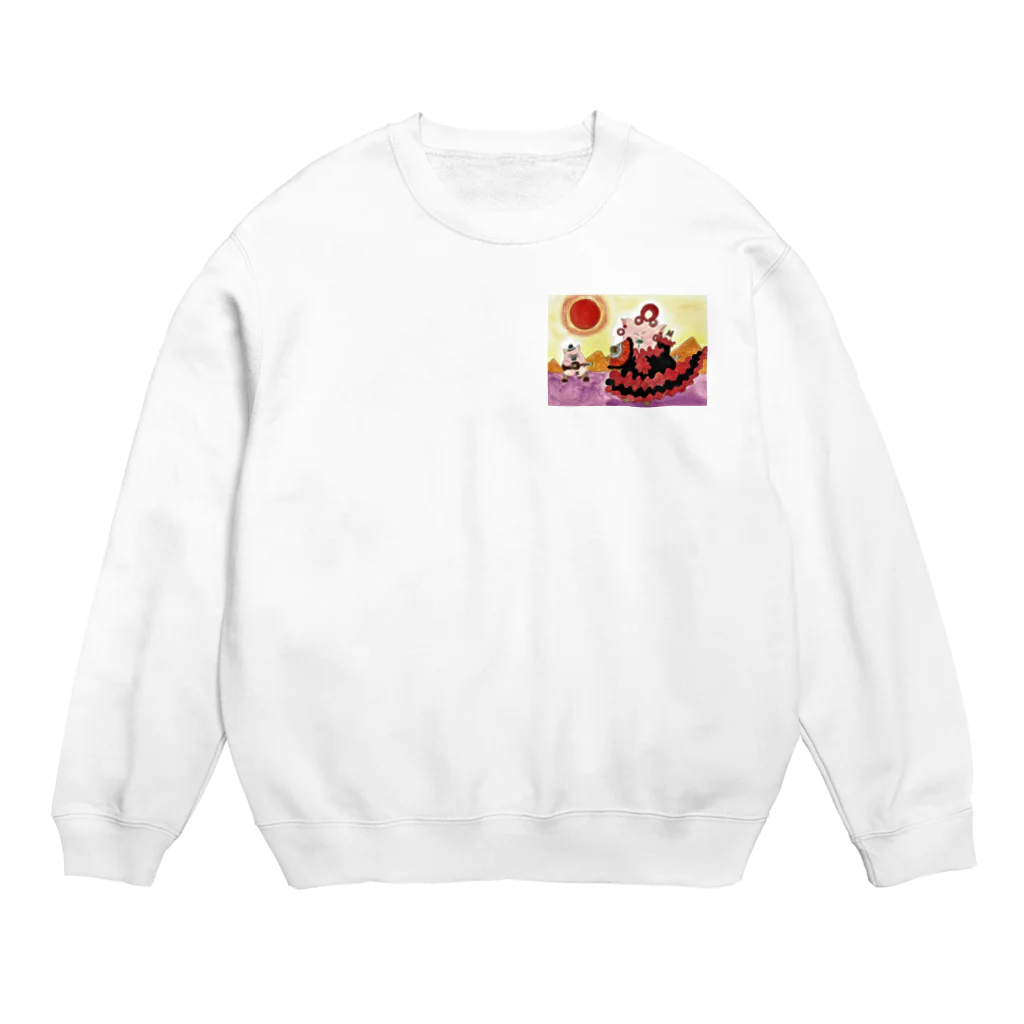 花と雲のフラメンコドロシー灼熱の太陽 Crew Neck Sweatshirt