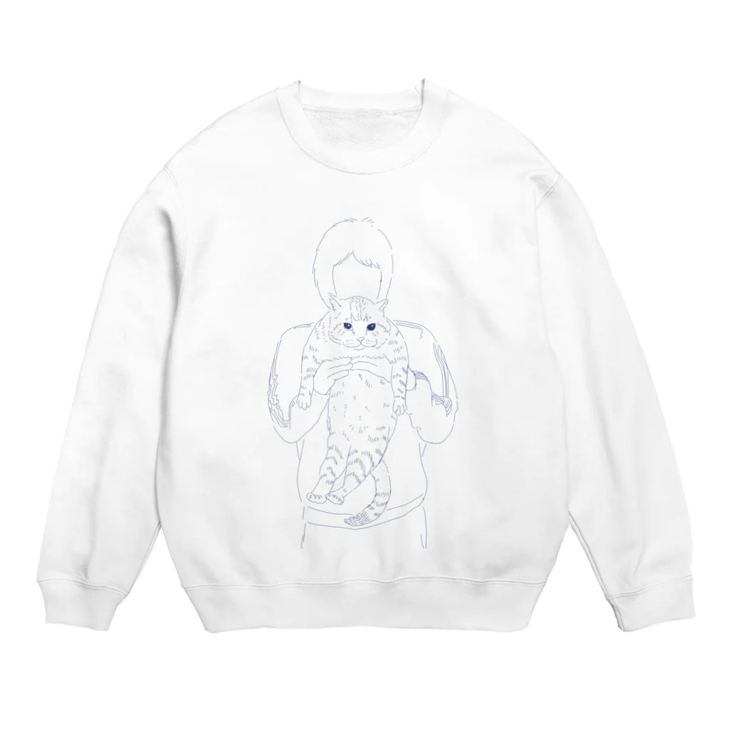 pulTの抱っこされた猫 シンプル Crew Neck Sweatshirt