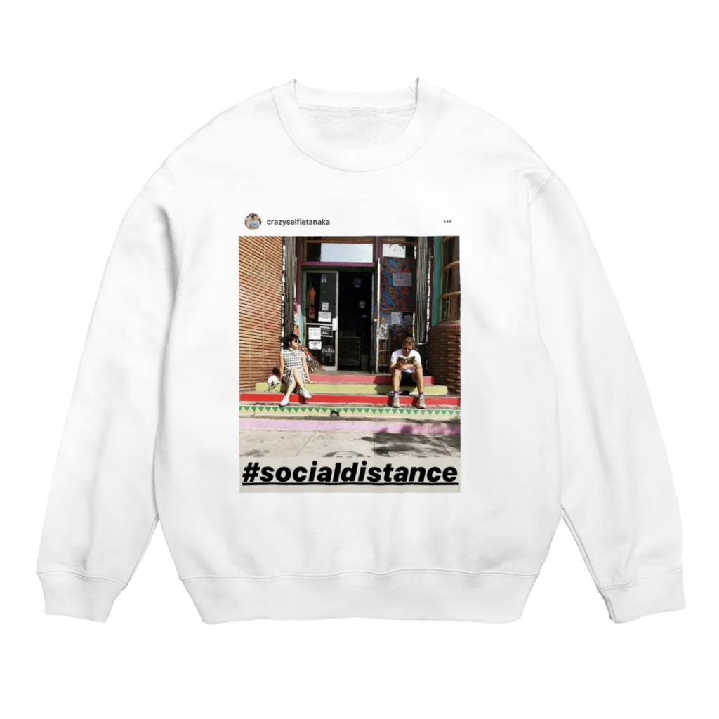 crazyselfieTANAKA💙の#crazyselfietanaka #socialdistance Crew Neck Sweatshirt